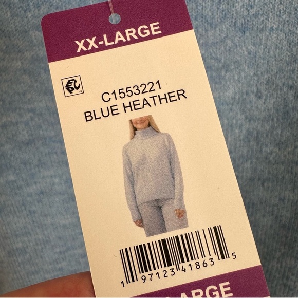 NWT Vince Camuto XXL Blue Soft Knit Turtleneck Sweater Pullover New - Picture 5 of 6